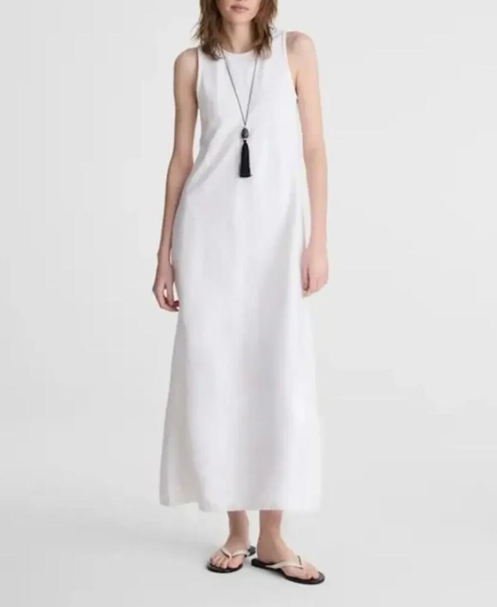 Madewell Denim Seamed Maxi Dress 16 NWT White Coastal Western Wedding Bridal